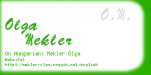 olga mekler business card